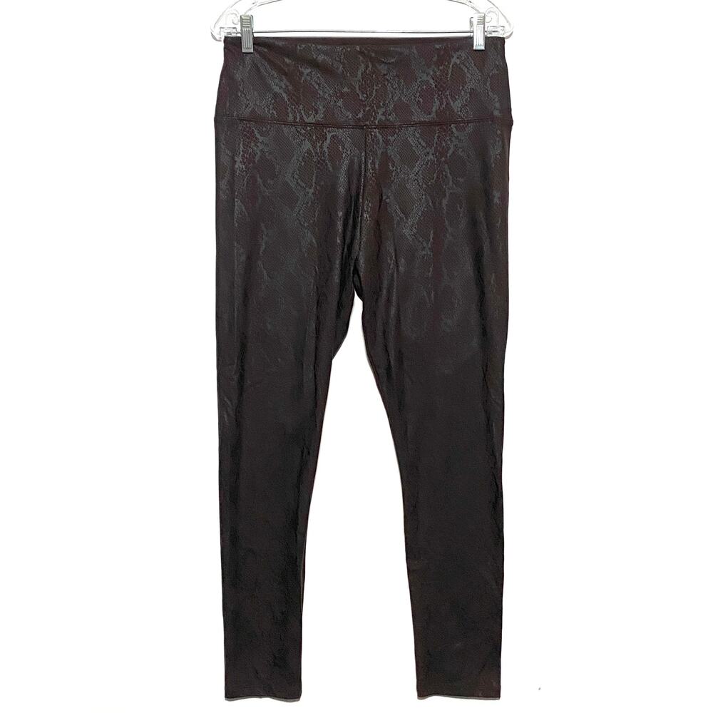 Simply Vera Wang Faux Leather Leggings Snakeskin High Rise Shaping Womens L